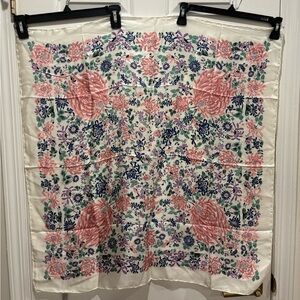 Vintage Silk Floral Scarf
